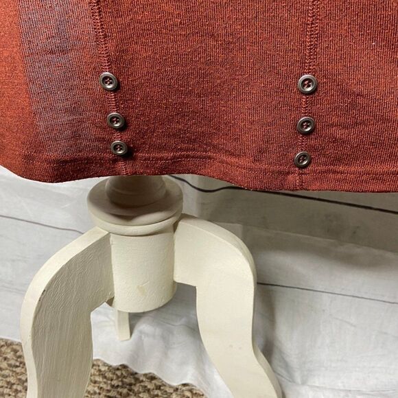 Simply Noelle XL rust orange rolled sleeve tunic - Picture 3 of 6